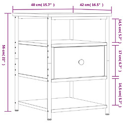 vidaXL Tables de chevet 2 pcs sonoma gris 40x42x56cm bois d'ingénierie pas cher