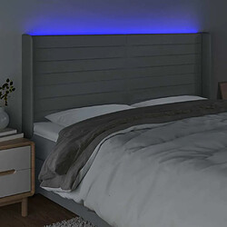 Acheter Maison Chic Tête de lit scandinave à LED,meuble de chambre Gris clair 163x16x118/128 cm Tissu -MN39192