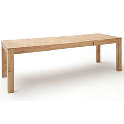 Pegane Table à manger extensible en chêne blanchi - L.160 x H.79 x P.90 cm