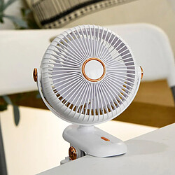 (Blanc) Mini Ventilateur de Bureau à Pince Usb Rechargeable Dortoir Portable Necessity