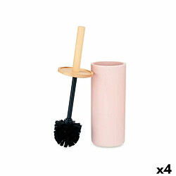 Berilo Brosse de salle de wc Rose Bois Résine 10,2 x 38 x 10,2 cm (4 Unités)