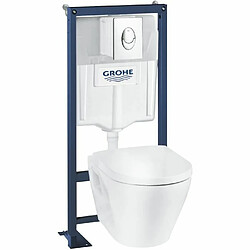 WC encastré GROHE - Céramique - Réservoir 9 L - Abattant frein de chute - Blanc alpin