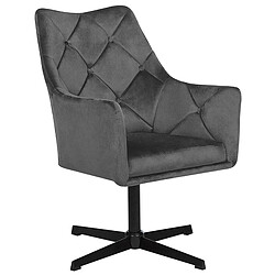 Beliani Fauteuil VAKSALA Velours Gris foncé