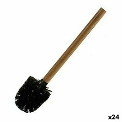 Berilo Brosse de salle de wc Noir Marron Bambou (8 x 35,5 x 8 cm) (24 Unités)