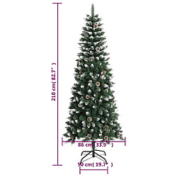 vidaXL Sapin de Noël artificiel avec support Vert 210 cm PVC pas cher