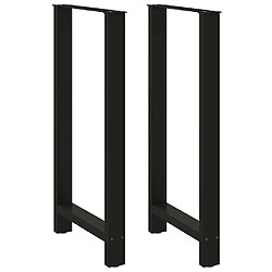 vidaXL Pieds de table basse noir 2 pcs 60x(110-111) cm acier