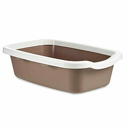 Mascow Bac à litière pour chats Blanc Beige Plastique 38 x 16 x 58,5 cm (11 Unités)