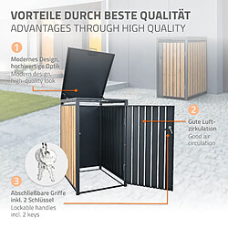 Avis ML-Design Box pour 1 Poubelle, 240L, 68x80x116,3 cm, en Acier, Anthracite/Aspect Mélèze, Résistant aux Intempéries, Habillage de Poubelle avec Couvercle Rabattable/Porte, Conteneur Abri Hangar