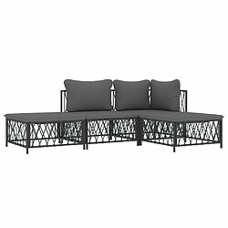 Avis Maison Chic Salon de jardin 4 pcs avec coussins - Table et chaises d'extérieur - Mobilier/Meubles de jardin Moderne anthracite acier -MN81509