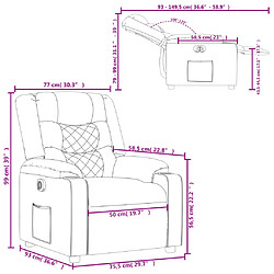 vidaXL Fauteuil inclinable électrique Gris Similicuir pas cher