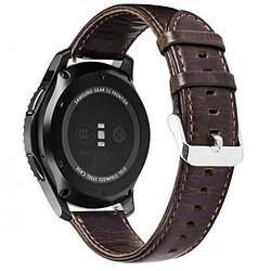 Bracelet en PU Sangle de cheval fou 22mm marron foncé pour votre Huawei Watch GT