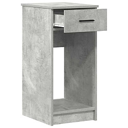 Avis vidaXL Support de tour d'ordinateur et tiroir gris béton 35x45x77 cm