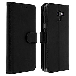 Avizar Housse Samsung Galaxy J6 Etui Clapet Porte carte Fonction support - noir