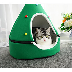 Universal Noël Pet House Lit pour chat peluche douce lit pour chat rond chiot chaud trou de chat tapis décorations de Noël pour animaux de compagnie pas cher