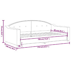 vidaXL Lit de repos sans matelas gris clair 90x190 cm tissu pas cher