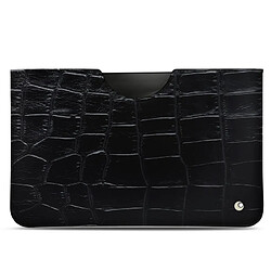 Pochette cuir Samsung Galaxy Tab S7 - Pochette - Crocodile nero ( Noir / Black) - NOREVE