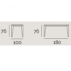 Avis Inside 75 Table repas GEO 6 couverts 180 x 100 x 76 cm pieds noirs plateau céramique hidra