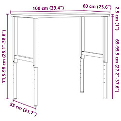 vidaXL Établi 100x(55-60)x(71,5-98) cm bois massif de hêtre pas cher