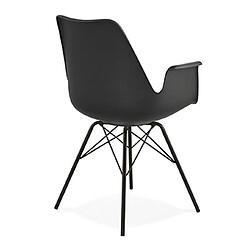 Acheter Mes Fauteuil design noir et piètement en métal noir - SHAFT