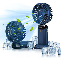 Ventilateur Portatif (bleu), Ventilateur de Cou Suspendu Ventilateur Personnel Silencieux Rechargeable USB de 4000 mAh Réglable à 90° avec 5 Vitesses