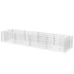 vidaXL Lit surélevé à gabion Acier 360x90x50 cm