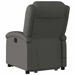 Acheter Maison Chic Fauteuil Relax pour salon, Fauteuil inclinable de massage gris cuir véritable -GKD20074