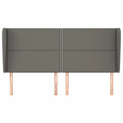 Avis Maison Chic Tête de lit moderne avec oreilles pour chambre - Décoration de lit Gris 203x23x118/128 cm Similicuir -MN41967