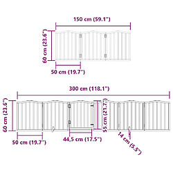 vidaXL Barrière pour chien porte pliable 15 panneaux bois de peuplier pas cher