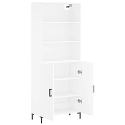 Avis vidaXL Buffet haut Blanc 69,5x34x180 cm Bois d'ingénierie