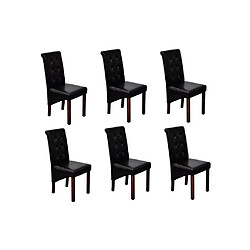 Decoshop26 Lot de 6 chaises de salle à manger cuisine design antique synthétique noir CDS022680