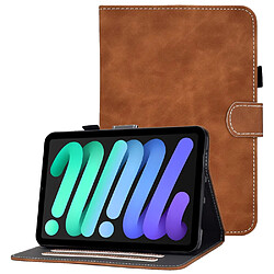 Etui en PU + TPU avec porte-cartes et support marron pour votre Apple iPad mini (2021)