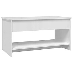 Maison Chic Table basse,Table Console Table d'appoint, Table pour salon Blanc brillant 102x50x52,5 cm Bois d'ingénierie -MN53511 pas cher