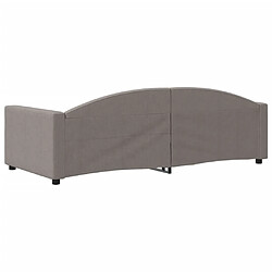 Acheter vidaXL Lit de repos sans matelas taupe 90x200 cm tissu