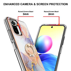 Coque en TPU anti-chute, motif marbré anti-jaunissement IMD flexible avec béquille voie lactée marbre blanc pour votre Xiaomi Redmi Note 10 4G/10S