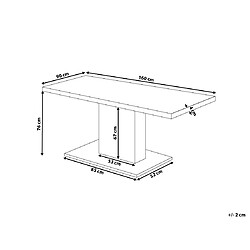 Avis Beliani Table de salle à manger gris ciment PASADENA