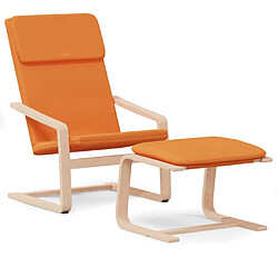 vidaXL Chaise de relaxation avec repose-pied Jaune foncé Tissu