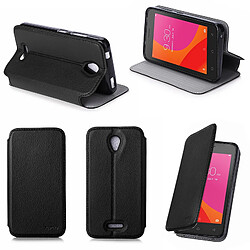 Xeptio Etui luxe Lenovo Vibe B noir avec stand - Housse pochette