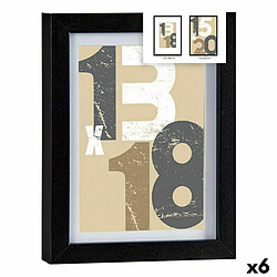 Gift Decor Cadre photo 18 x 23 x 2,5 cm Noir verre Bois MDF (6 Unités)