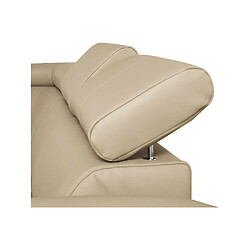 Avis VENESETTI Canapé d'angle en cuir italien de luxe 5 places ASTRA, beige, angle gauche