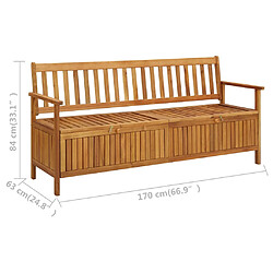 vidaXL Banc de rangement de jardin 170 cm bois d'acacia solide pas cher