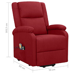 vidaXL Fauteuil de massage Rouge bordeaux Tissu pas cher