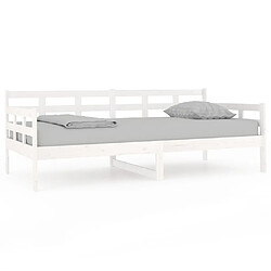 vidaXL Lit de jour sans matelas blanc bois de pin massif 90x190 cm