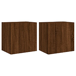 vidaXL Meubles TV muraux 2 pcs chêne marron 40,5x30x40 cm