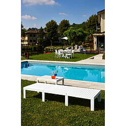 Alter Chaise longue d'extérieur modulable, solarium, sans coussins, Made in Italy, 65x195x78cm, couleur blanche