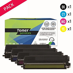 TONER SERVICES Compatible Brother TN326 Pack 4 toners Noir, cyan, magenta et jaune XL