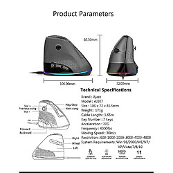 Acheter Universal YYH-Vertical ergonomic souris câblée de souris programmables (rose)