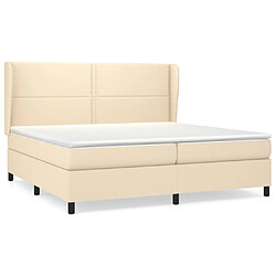 vidaXL Sommier à lattes de lit avec matelas Crème 200x200 cm Tissu