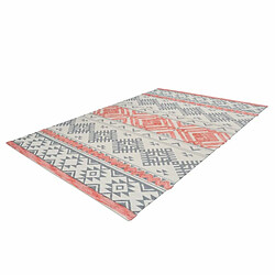 Acheter Paris Prix Tapis Jacquard à Poils Courts Ethnie Gris & Orange 80 x 150 cm