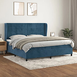 Maison Chic Lit Adulte - Lit simple Lit à sommier tapissier et matelas moelleux - Meuble de Chambre - Bleu foncé 200x200cm Velours -MN67052