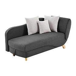 Acheter Vente-Unique Méridienne gauche convertible en tissu anthracite avec coffre de rangement PENELOPE